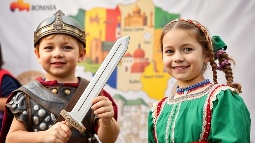 Copii costumați în personaje istorice românești